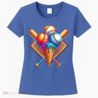 Baseball Home Plate Ice Cream Drip Cool Women's T-Shirt