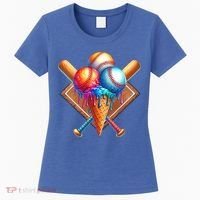 Baseball Home Plate Ice Cream Drip Cool Women's T-Shirt thumb 0