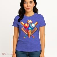 Baseball Home Plate Ice Cream Drip Cool Women's T-Shirt thumb 4