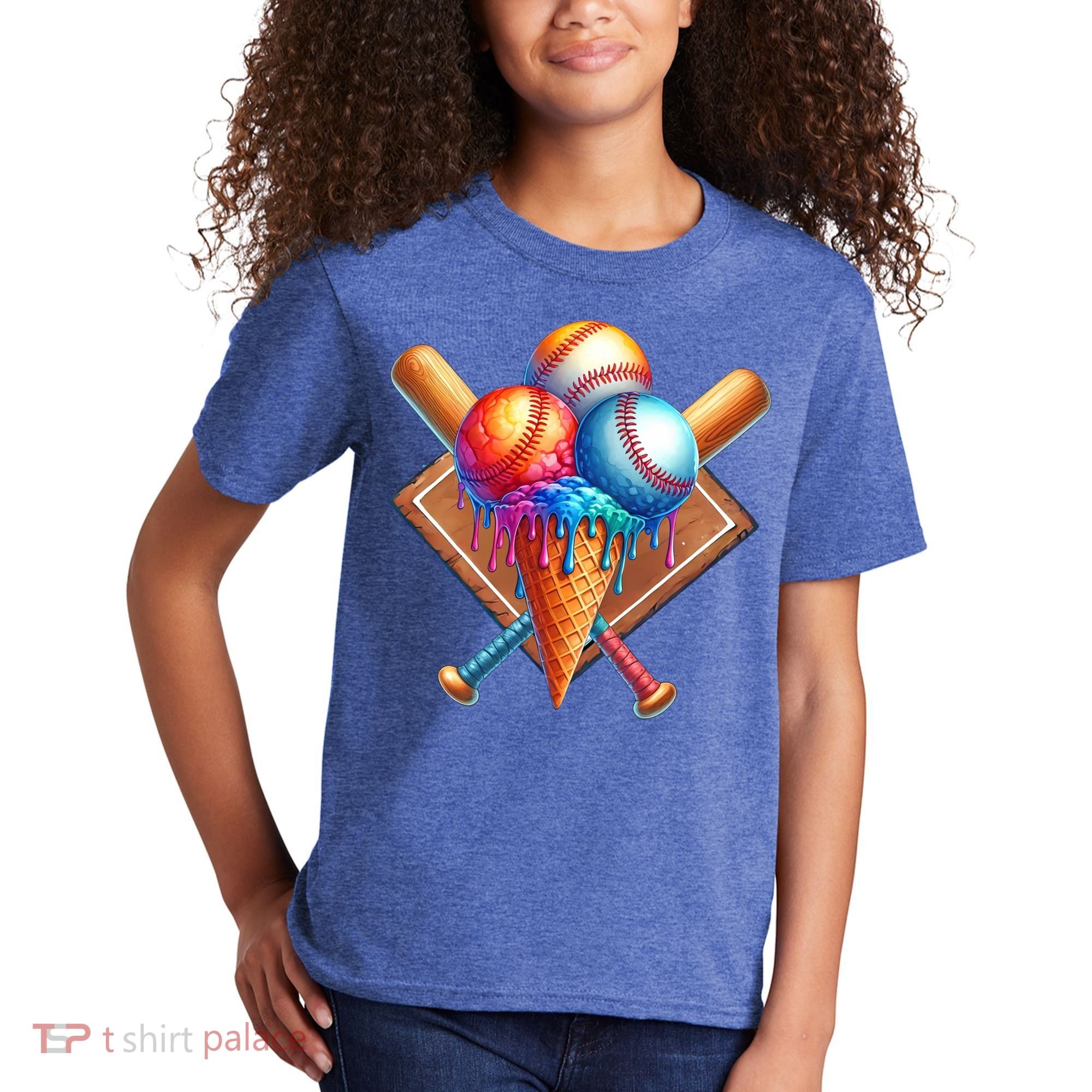 Baseball Home Plate Ice Cream Drip Cool Kids T-Shirt