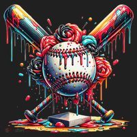 Baseball Home Plate Ice Cream Drip Baseball With Sprinkles Women's Sweatshirt thumb 2