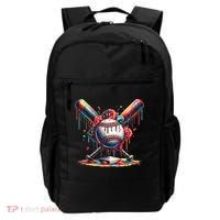 Baseball Home Plate Ice Cream Drip Baseball With Sprinkles Backpack thumb 0