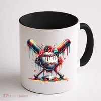 Baseball Home Plate Ice Cream Drip Baseball With Sprinkles Coffee Mug thumb 1