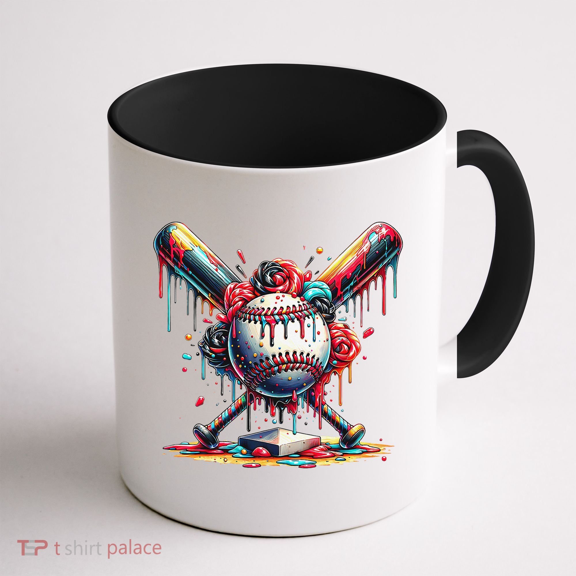 Baseball Home Plate Ice Cream Drip Baseball With Sprinkles Coffee Mug