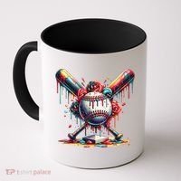 Baseball Home Plate Ice Cream Drip Baseball With Sprinkles Coffee Mug thumb 0