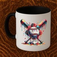 Baseball Home Plate Ice Cream Drip Baseball With Sprinkles Coffee Mug thumb 2