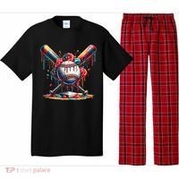 Baseball Home Plate Ice Cream Drip Baseball With Sprinkles Pajama Set thumb 0