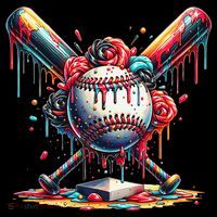 Baseball Home Plate Ice Cream Drip Baseball With Sprinkles Women's Hoodie thumb 2