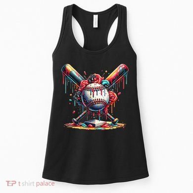 Baseball Home Plate Ice Cream Drip Baseball With Sprinkles Women's Tank Top