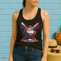 Baseball Home Plate Ice Cream Drip Baseball With Sprinkles Women's Tank Top thumb 2