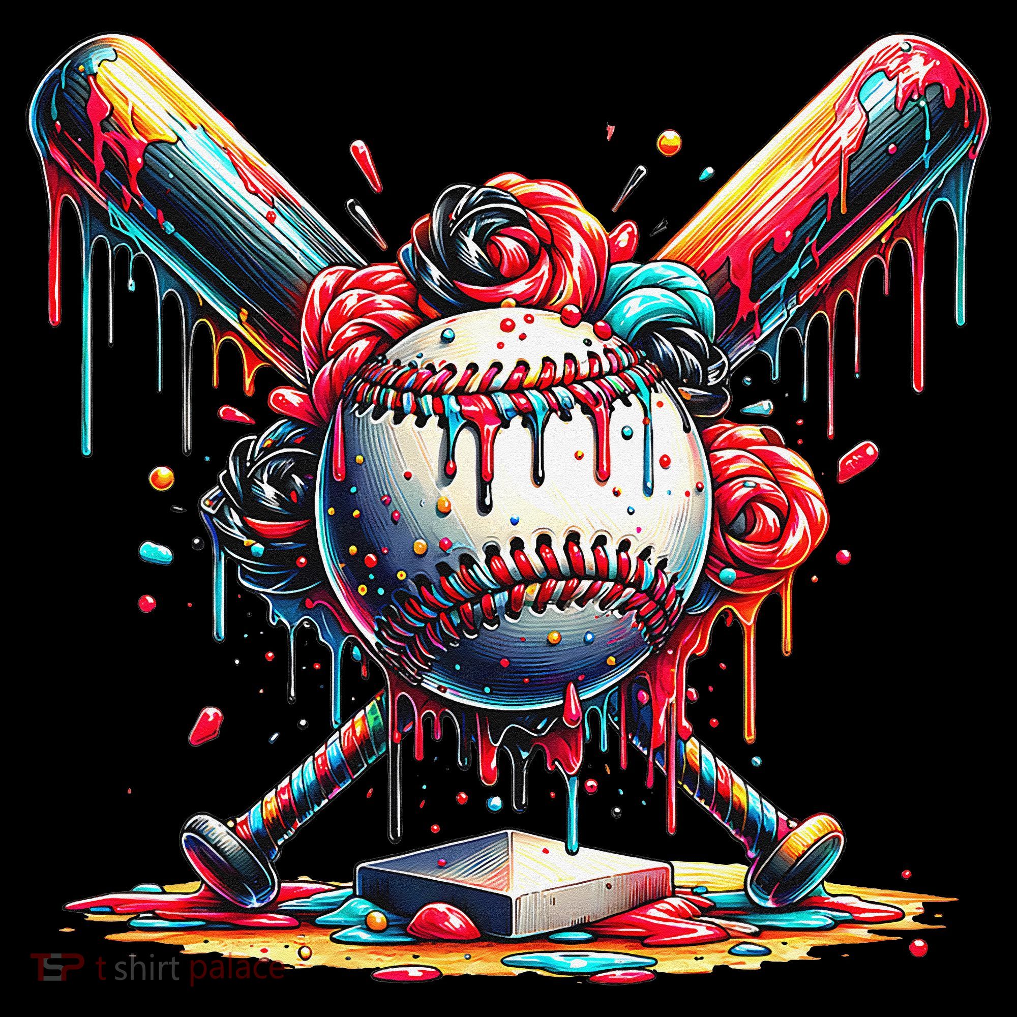 Baseball Home Plate Ice Cream Drip Baseball With Sprinkles Women's Tank Top