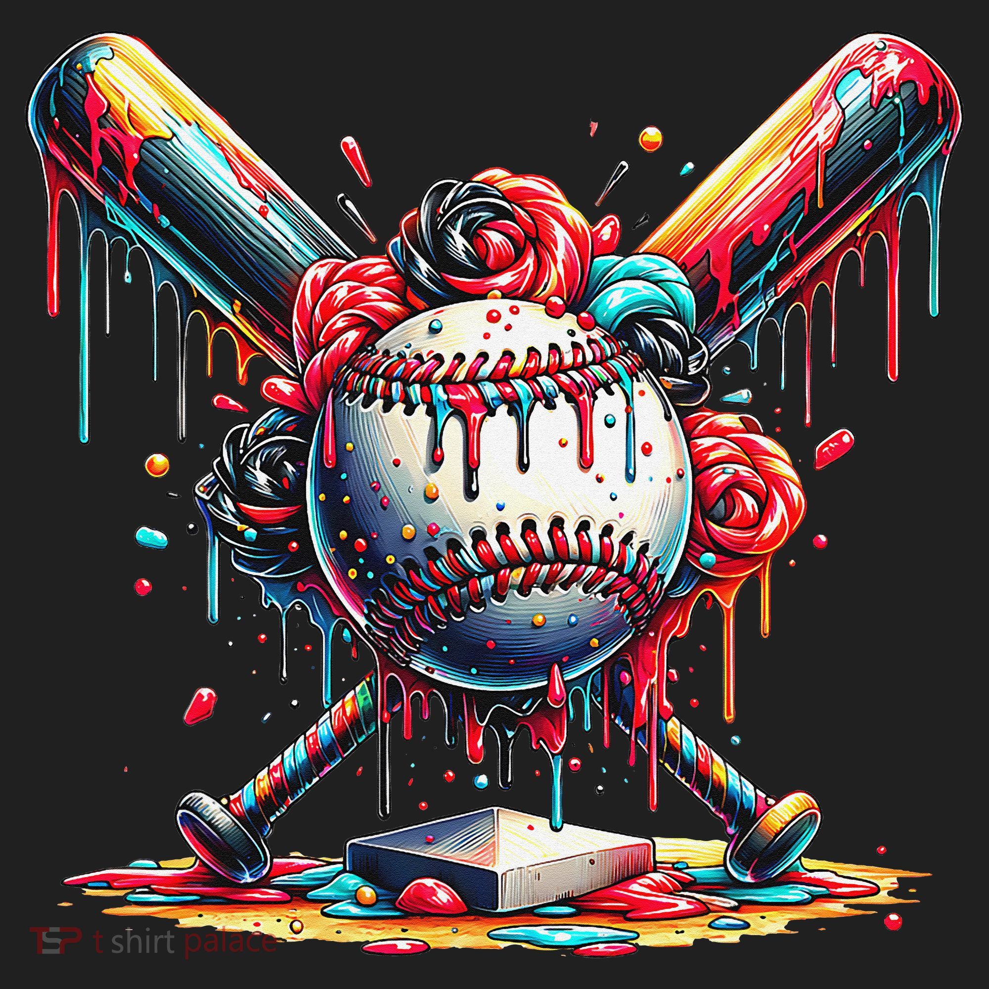 Baseball Home Plate Ice Cream Drip Baseball With Sprinkles Hat