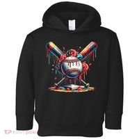 Baseball Home Plate Ice Cream Drip Baseball With Sprinkles Toddler Hoodie thumb 0