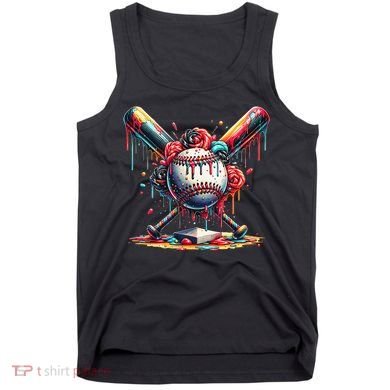 Baseball Home Plate Ice Cream Drip Baseball With Sprinkles Tank Top