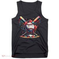 Baseball Home Plate Ice Cream Drip Baseball With Sprinkles Tank Top thumb 0