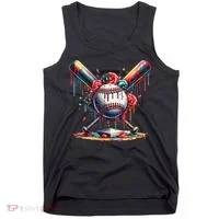 Baseball Home Plate Ice Cream Drip Baseball With Sprinkles Tank Top thumb 0