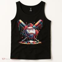 Baseball Home Plate Ice Cream Drip Baseball With Sprinkles Tank Top thumb 2