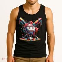 Baseball Home Plate Ice Cream Drip Baseball With Sprinkles Tank Top thumb 3