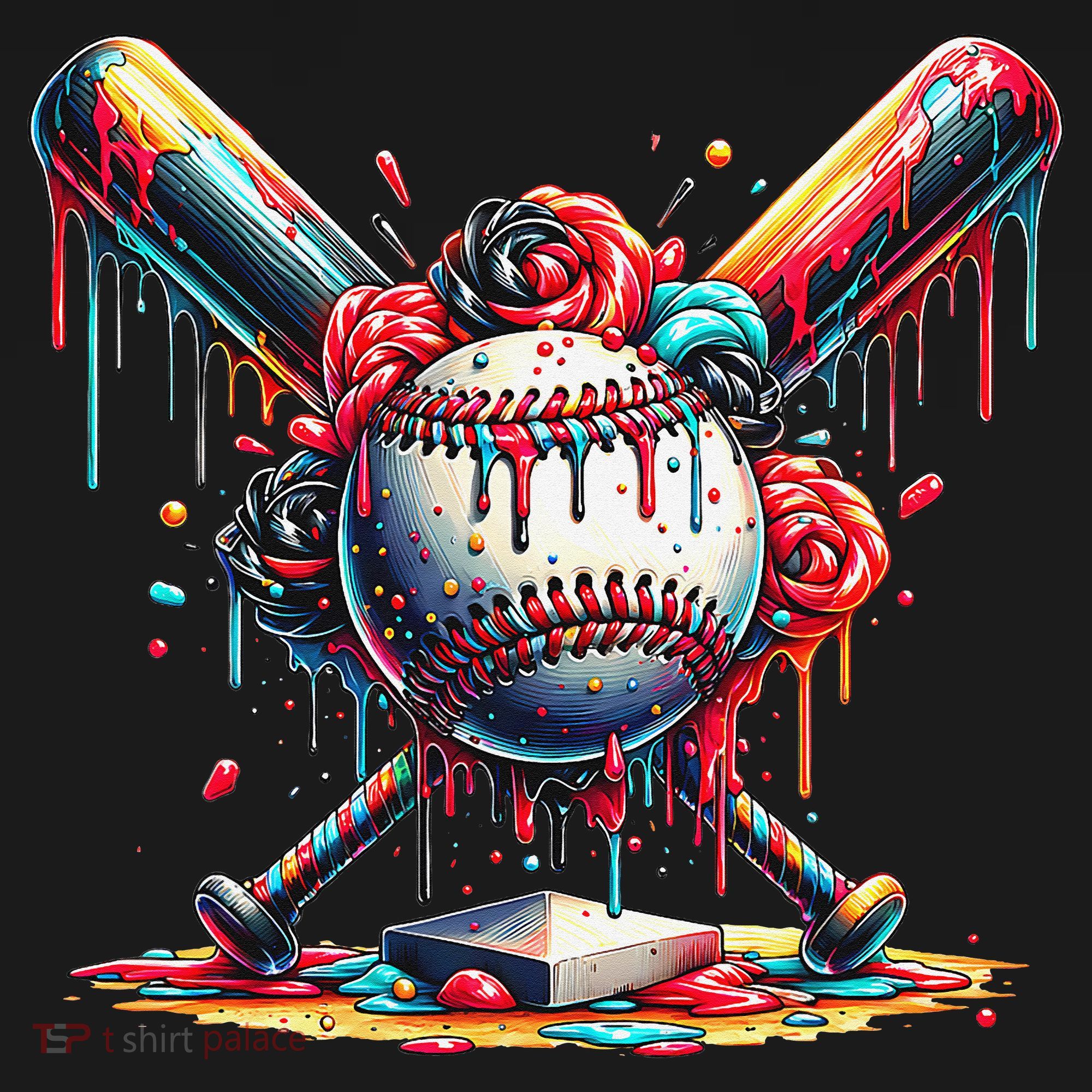 Baseball Home Plate Ice Cream Drip Baseball With Sprinkles Tank Top
