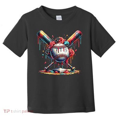 Baseball Home Plate Ice Cream Drip Baseball With Sprinkles Toddler T-Shirt