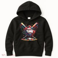 Baseball Home Plate Ice Cream Drip Baseball With Sprinkles Kids Hoodie thumb 0