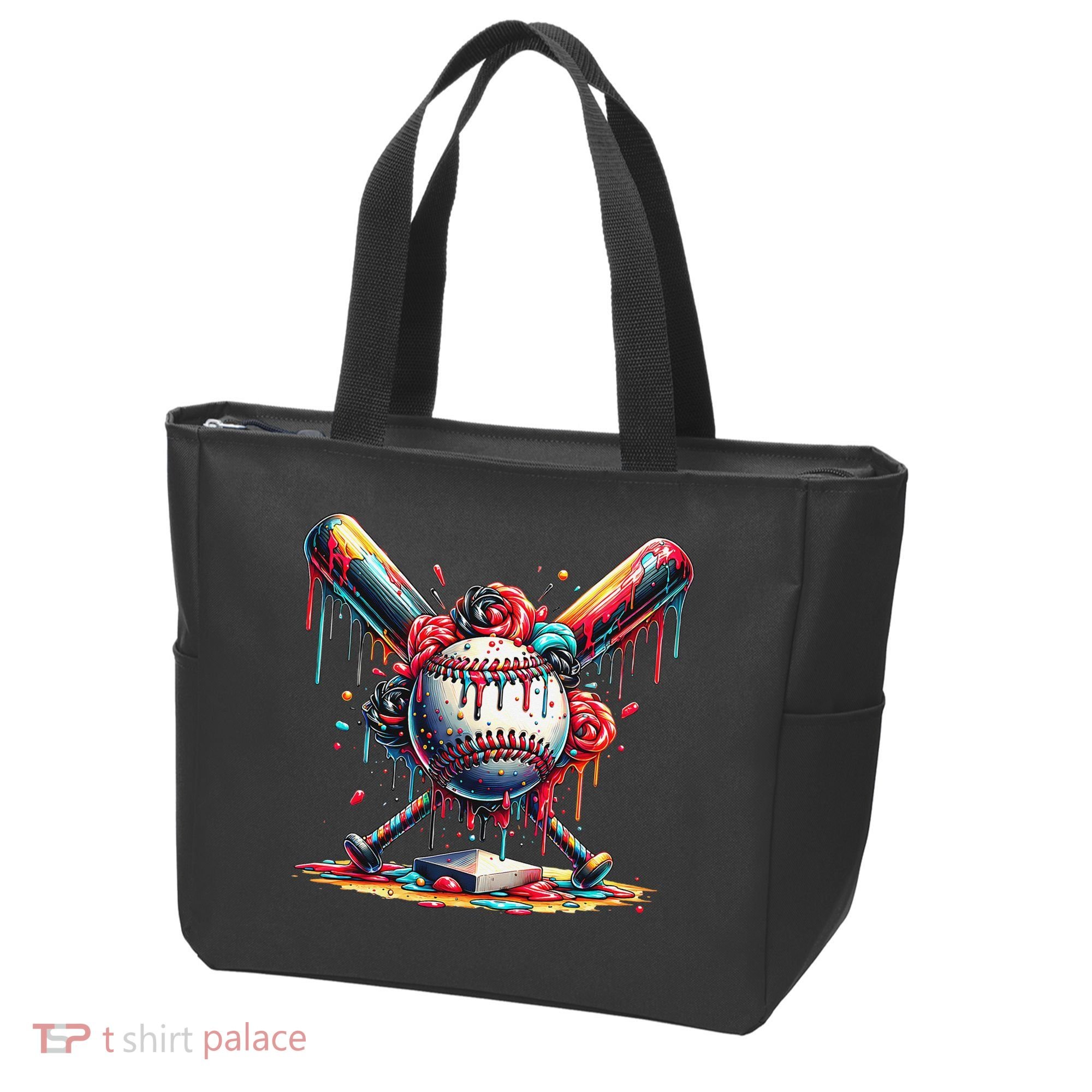 Baseball Home Plate Ice Cream Drip Baseball With Sprinkles Tote Bag