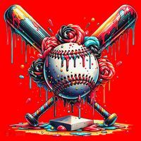 Baseball Home Plate Ice Cream Drip Baseball With Sprinkles Santa Hat thumb 1