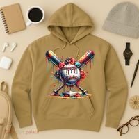 Baseball Home Plate Ice Cream Drip Baseball With Sprinkles Hoodie thumb 3