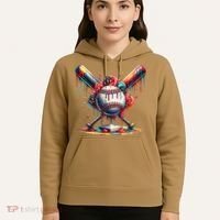 Baseball Home Plate Ice Cream Drip Baseball With Sprinkles Hoodie thumb 5