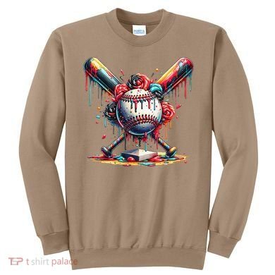 Baseball Home Plate Ice Cream Drip Baseball With Sprinkles Sweatshirt