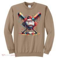 Baseball Home Plate Ice Cream Drip Baseball With Sprinkles Sweatshirt thumb 0