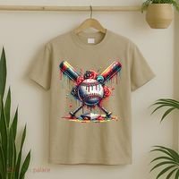 Baseball Home Plate Ice Cream Drip Baseball With Sprinkles T-Shirt thumb 2