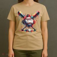 Baseball Home Plate Ice Cream Drip Baseball With Sprinkles T-Shirt thumb 4