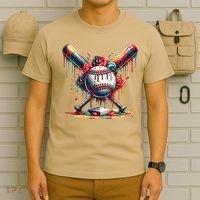 Baseball Home Plate Ice Cream Drip Baseball With Sprinkles T-Shirt thumb 6