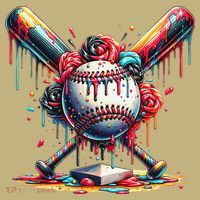 Baseball Home Plate Ice Cream Drip Baseball With Sprinkles T-Shirt thumb 7
