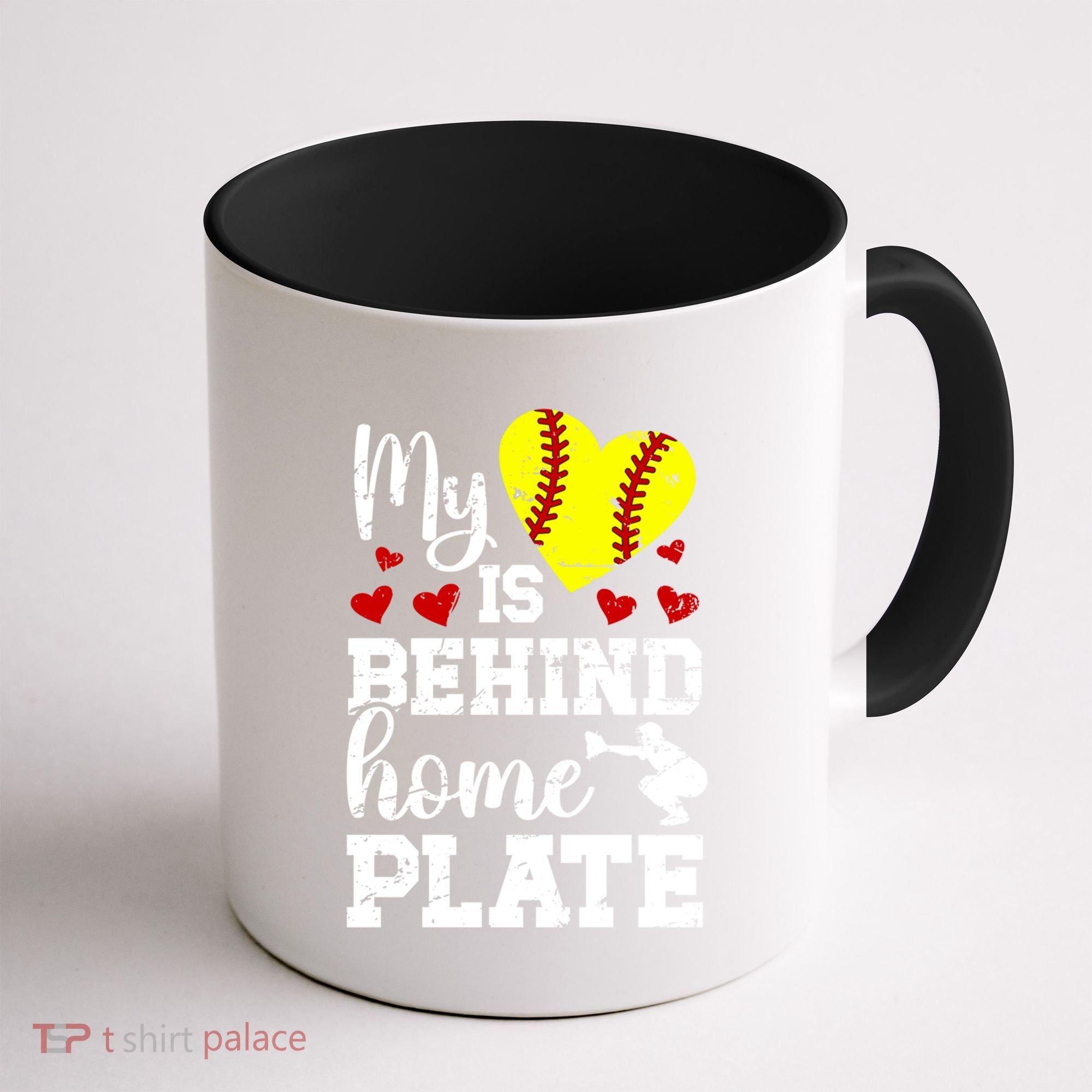 Behind Home Plate Softball Catcher Mom Softball Catcher Mama Cool Gift Coffee Mug