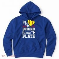 Behind Home Plate Softball Catcher Mom Softball Catcher Mama Cool Gift Hoodie thumb 0