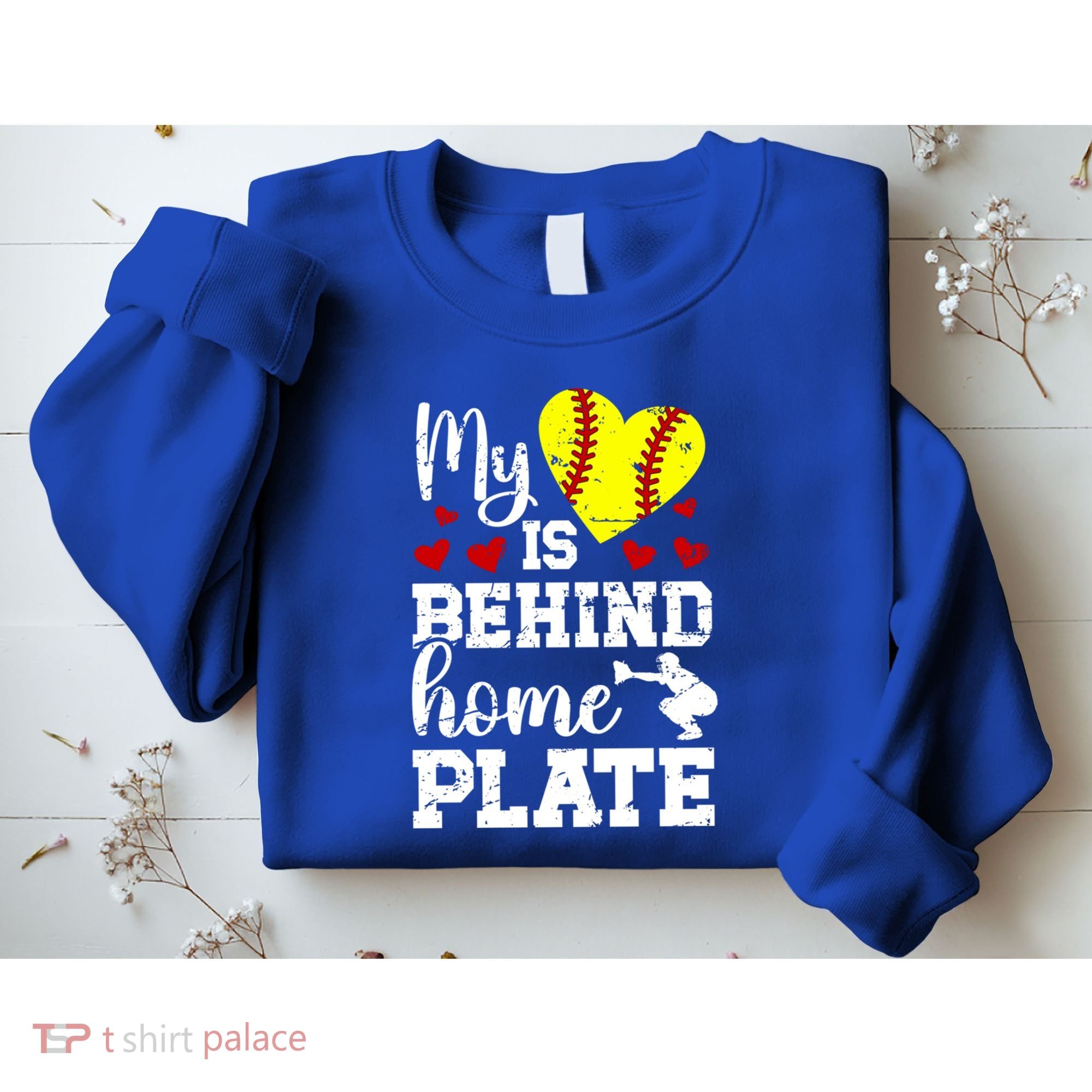 Behind Home Plate Softball Catcher Mom Softball Catcher Mama Cool Gift Sweatshirt