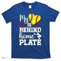 Behind Home Plate Softball Catcher Mom Softball Catcher Mama Cool Gift T-Shirt thumb 0