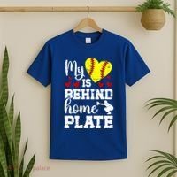 Behind Home Plate Softball Catcher Mom Softball Catcher Mama Cool Gift T-Shirt thumb 2