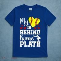 Behind Home Plate Softball Catcher Mom Softball Catcher Mama Cool Gift T-Shirt thumb 5