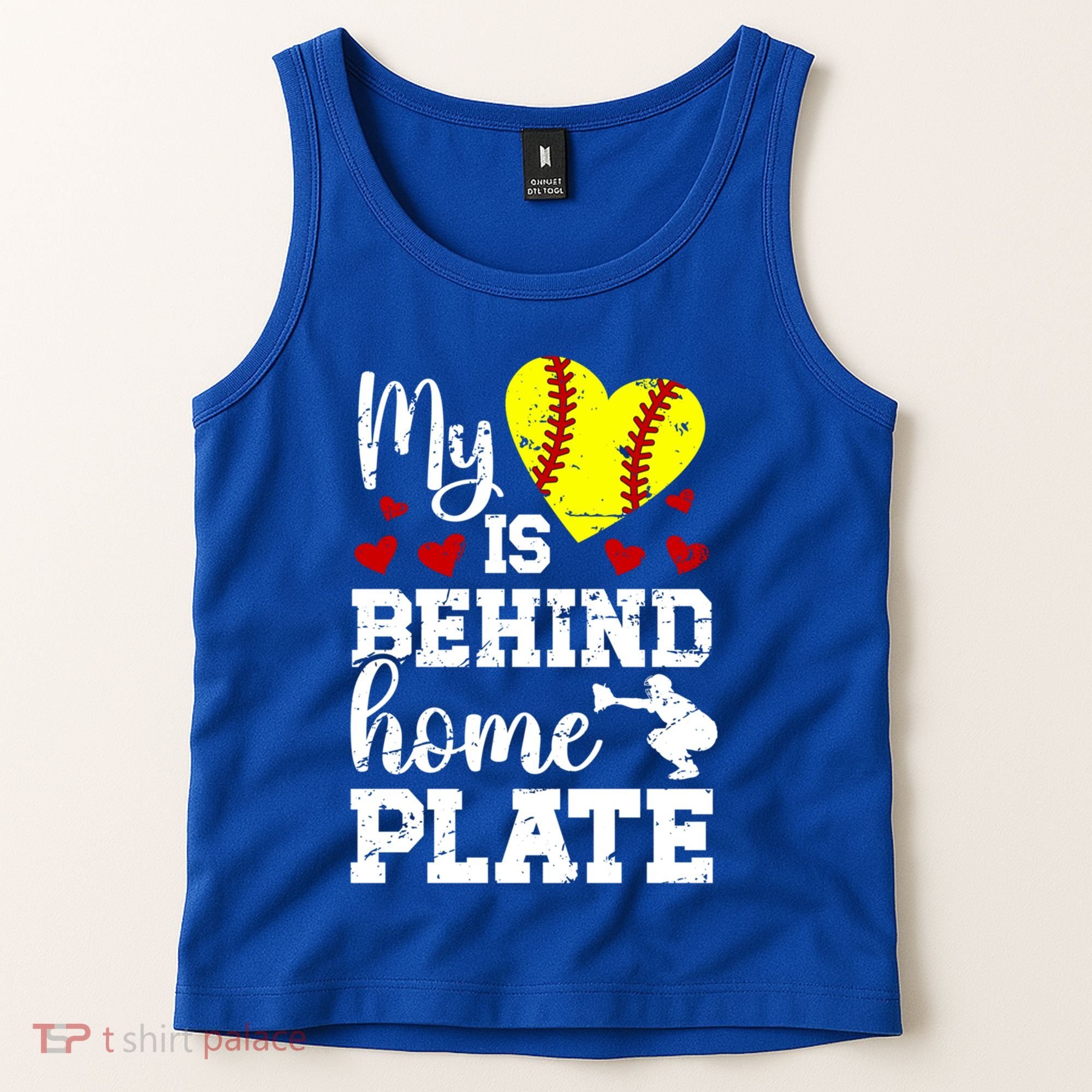 Behind Home Plate Softball Catcher Mom Softball Catcher Mama Cool Gift Tank Top