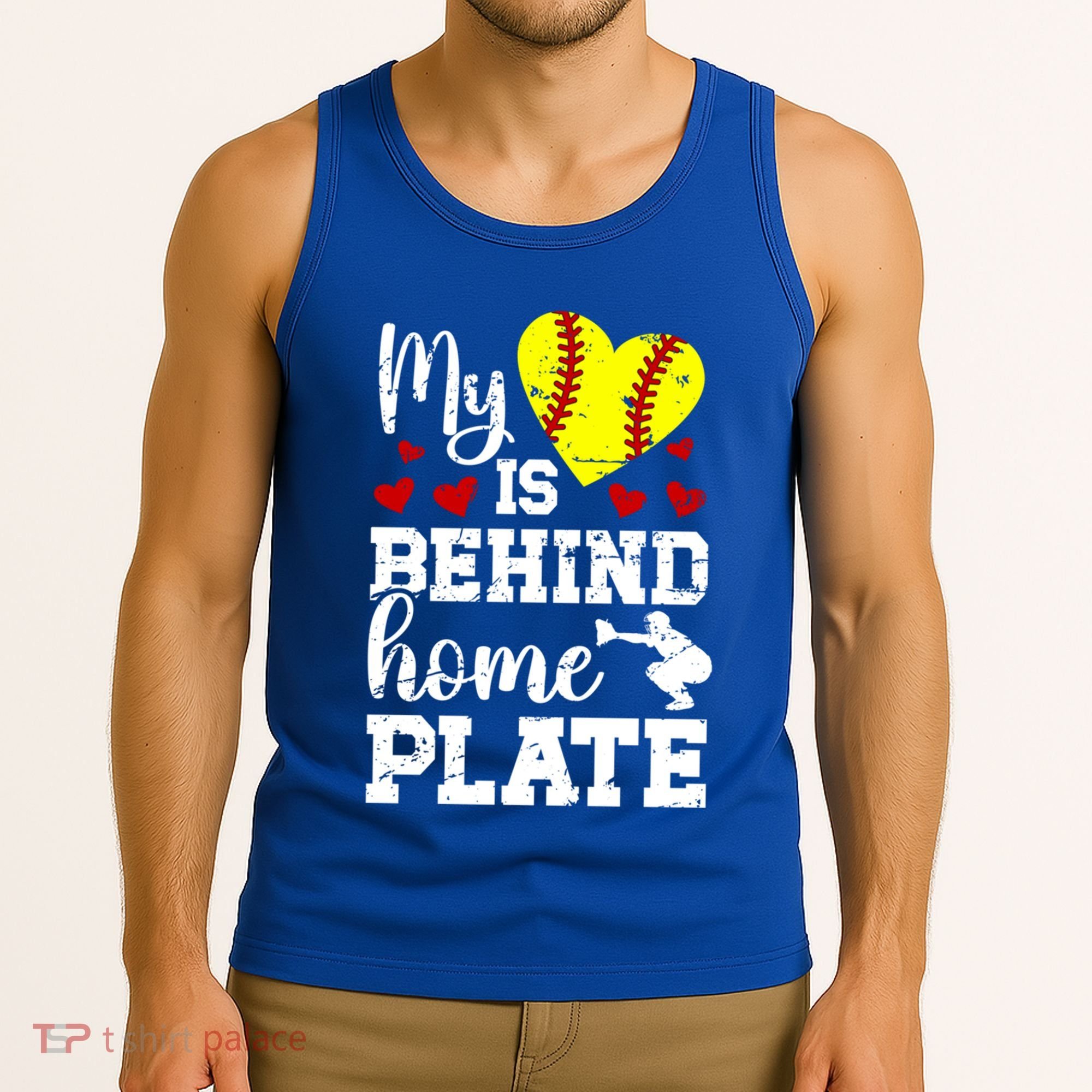 Behind Home Plate Softball Catcher Mom Softball Catcher Mama Cool Gift Tank Top