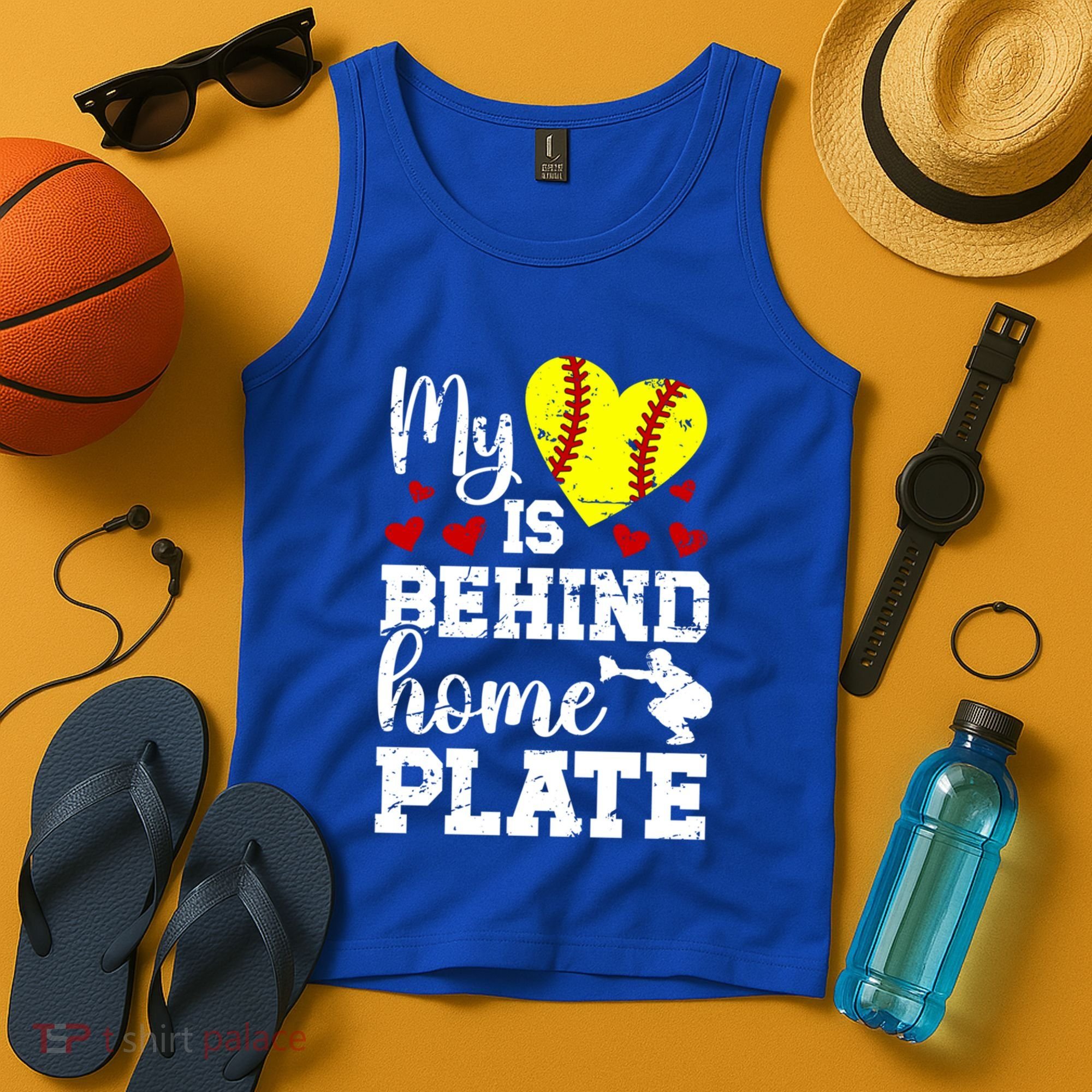 Behind Home Plate Softball Catcher Mom Softball Catcher Mama Cool Gift Tank Top