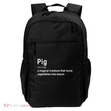 Best Hilarious Pig And Bacon Definition Funny Gift Backpack