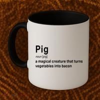 Best Hilarious Pig And Bacon Definition Funny Gift Coffee Mug thumb 2