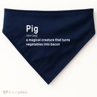 Best Hilarious Pig And Bacon Definition Funny Gift USA-Made Doggie Bandana thumb 0