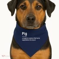 Best Hilarious Pig And Bacon Definition Funny Gift USA-Made Doggie Bandana thumb 1