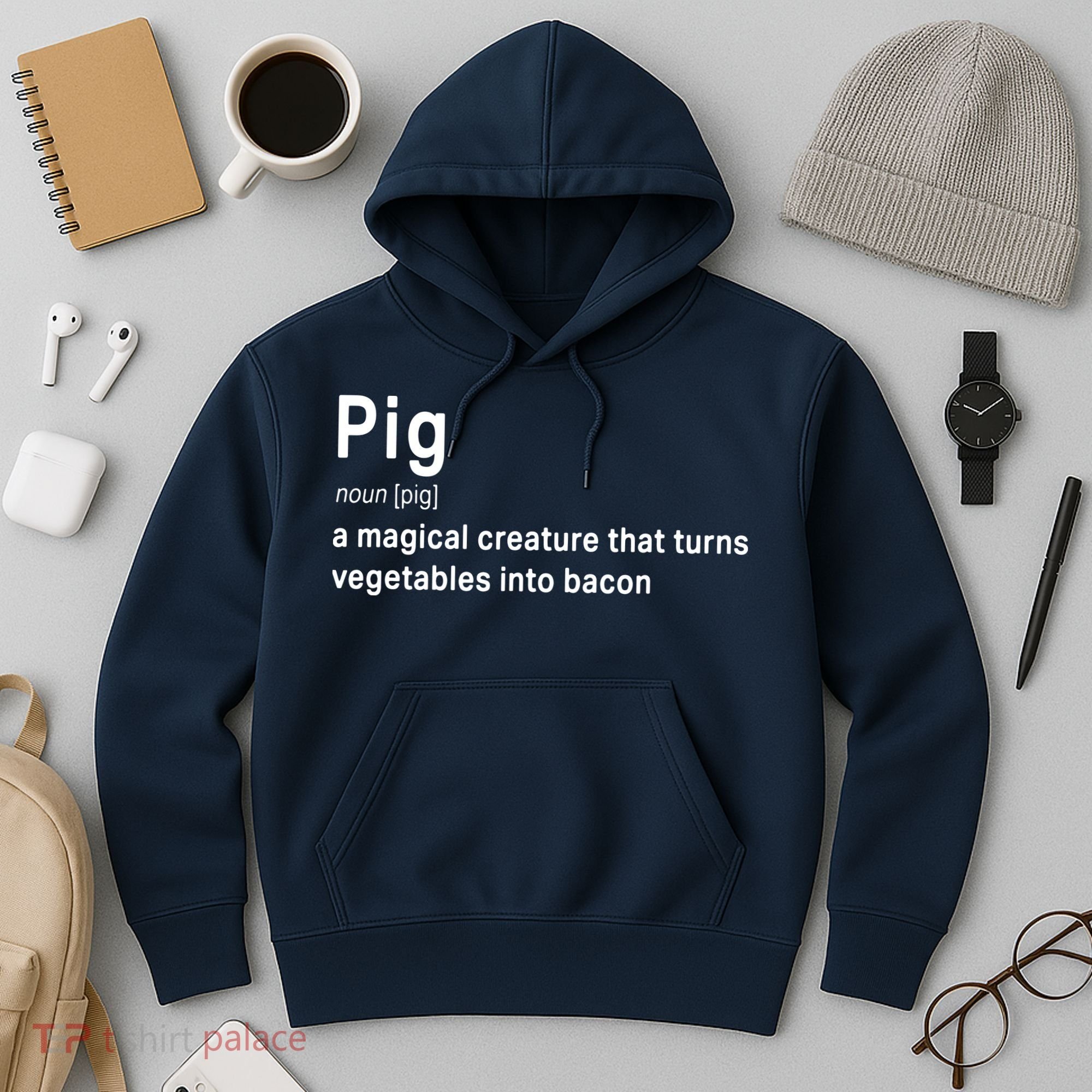 Best Hilarious Pig And Bacon Definition Funny Gift Hoodie