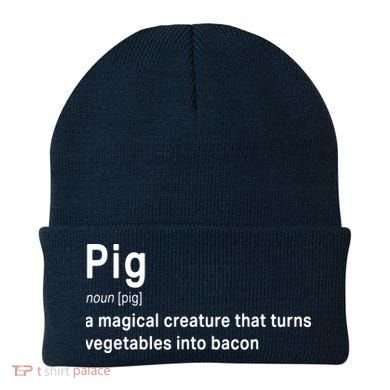 Best Hilarious Pig And Bacon Definition Funny Gift Beanie